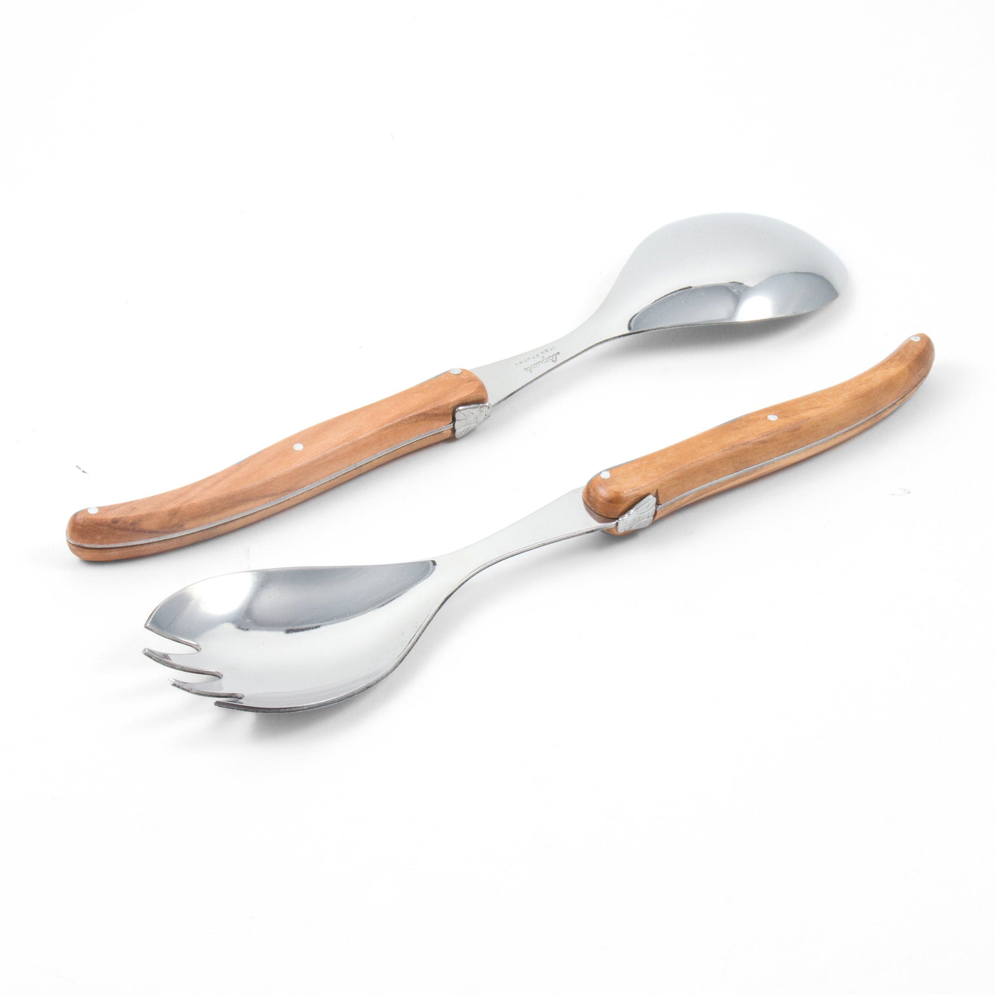 Laguiole French Olivewood Salad Server Set in Wood Box - French Dry Goods