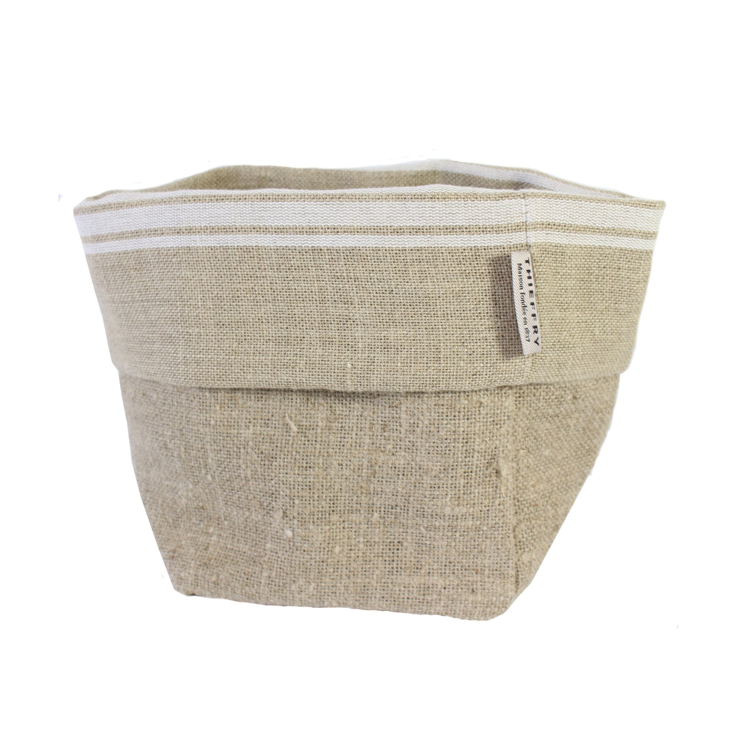 Thieffry White Monogramme Linen Bread Bag