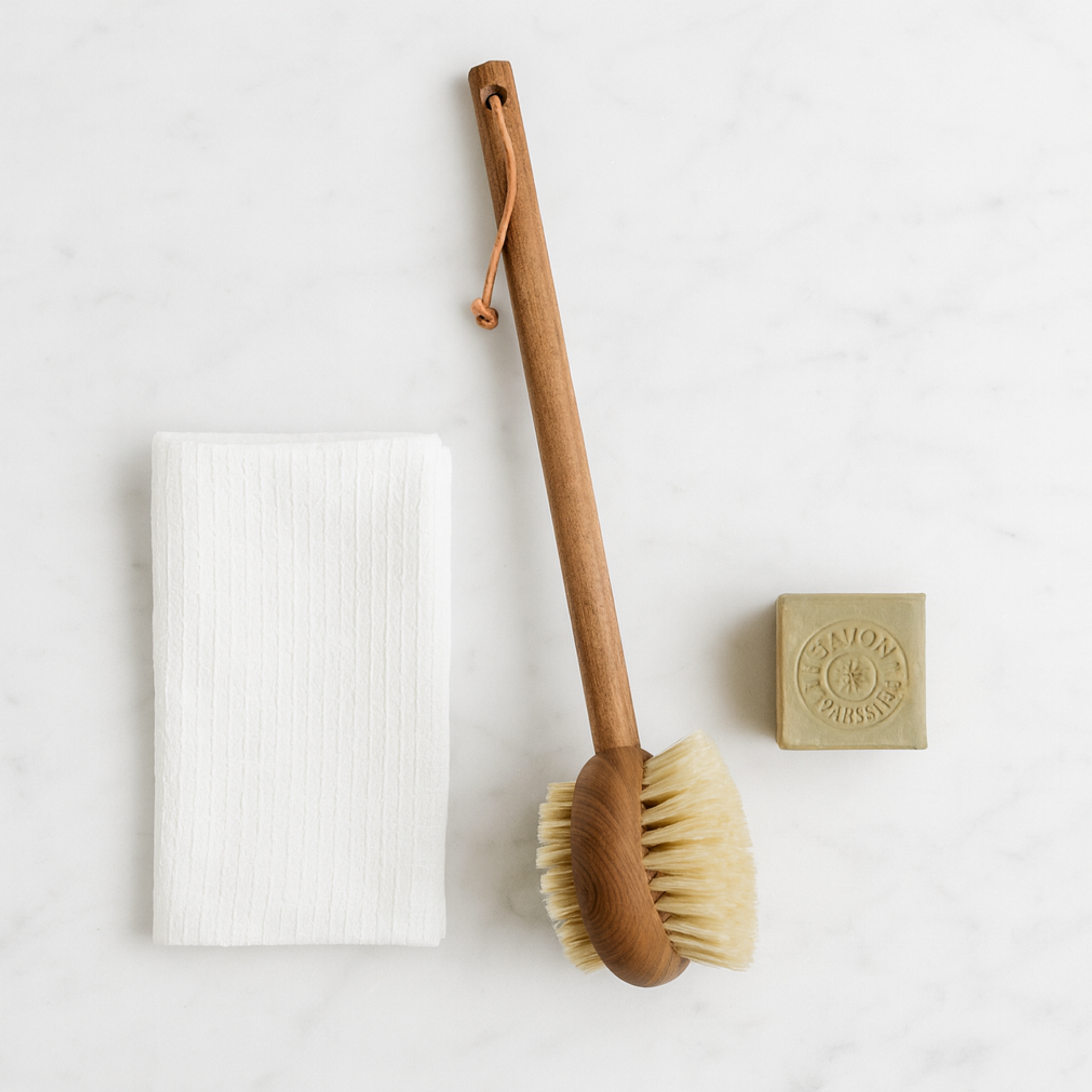 Andree Jardin Heritage Bath & Body Brush with Handle, Ash
