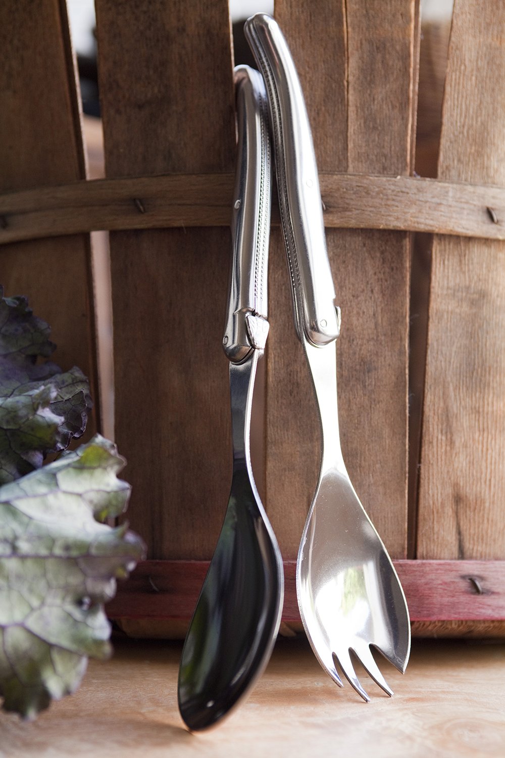 Laguiole Salad Serving Set, Platine Stainless Steel