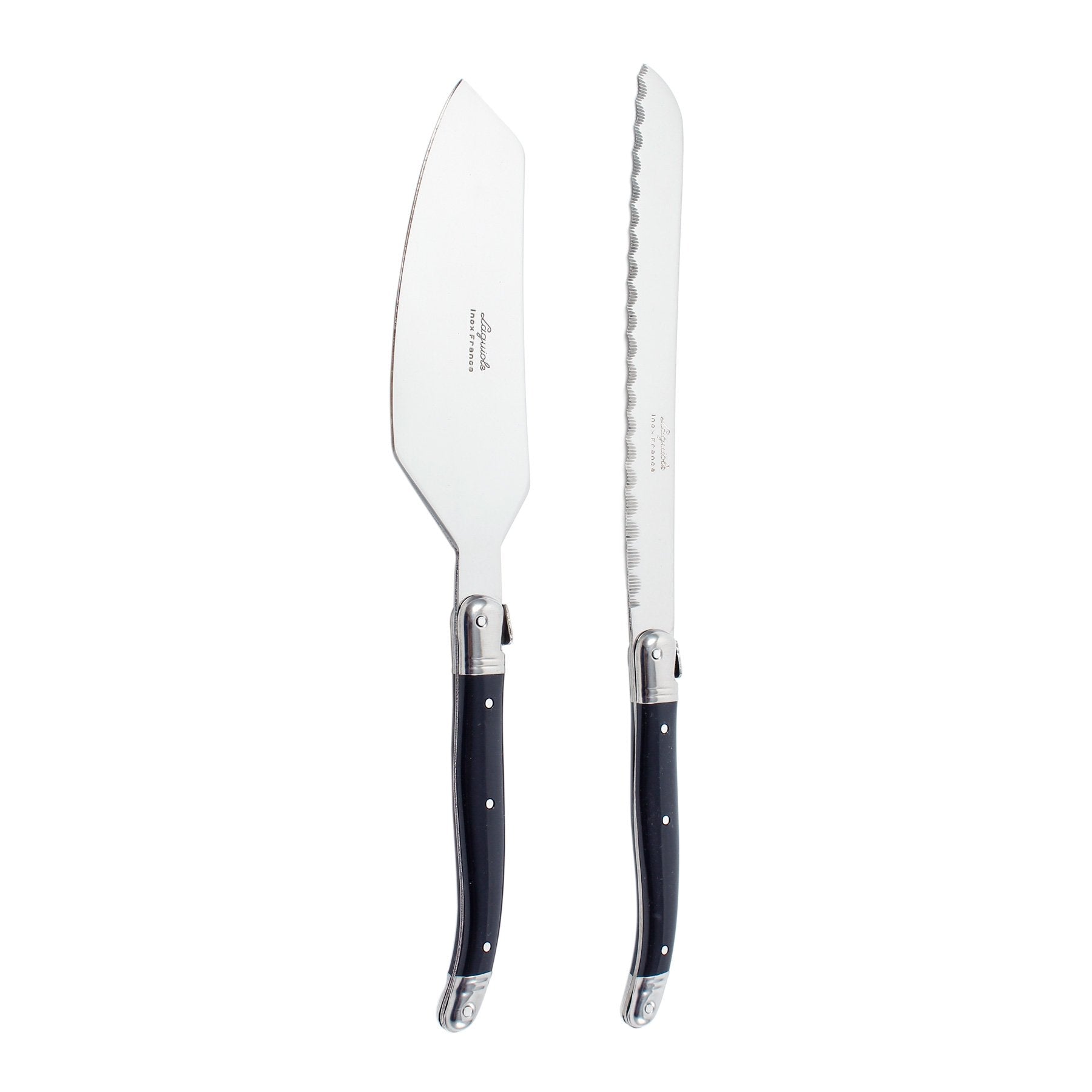 Laguiole Cake Serving Set, Black in Wooden Box