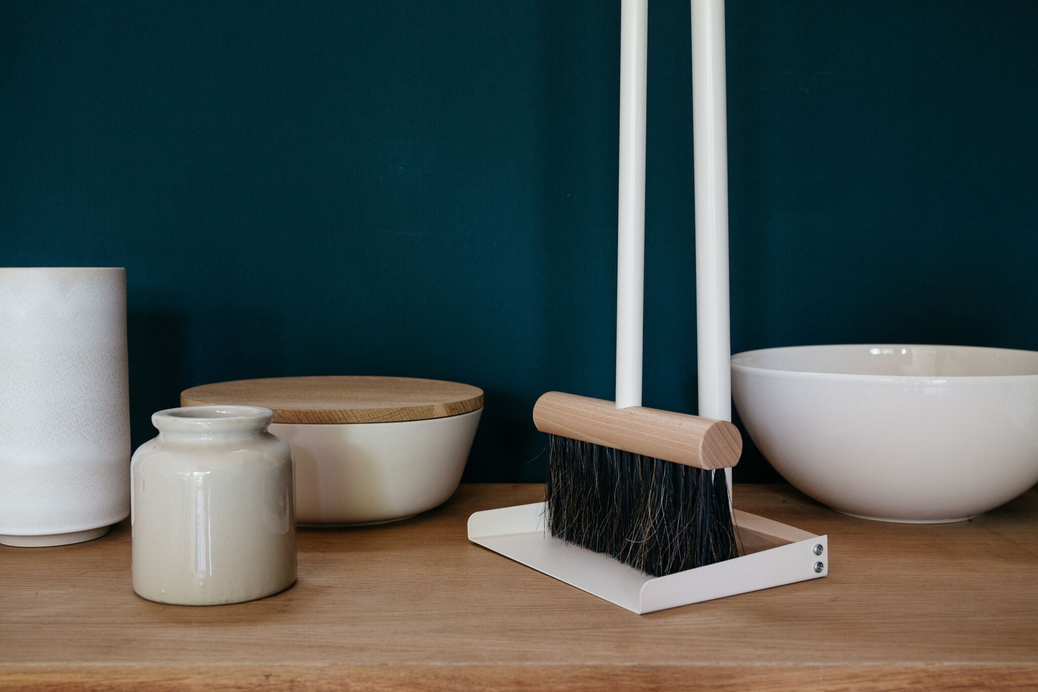 Andree Jardin "Mr & Mrs Clynk" Large Complete Dustpan & Hand Brush RED