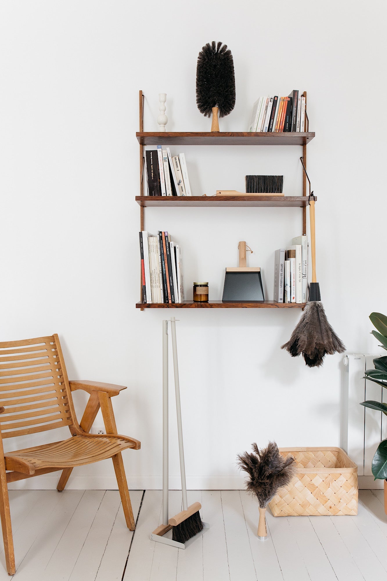 Andree Jardin "Mr & Mrs Clynk" Large Complete Dustpan & Hand Brush RED