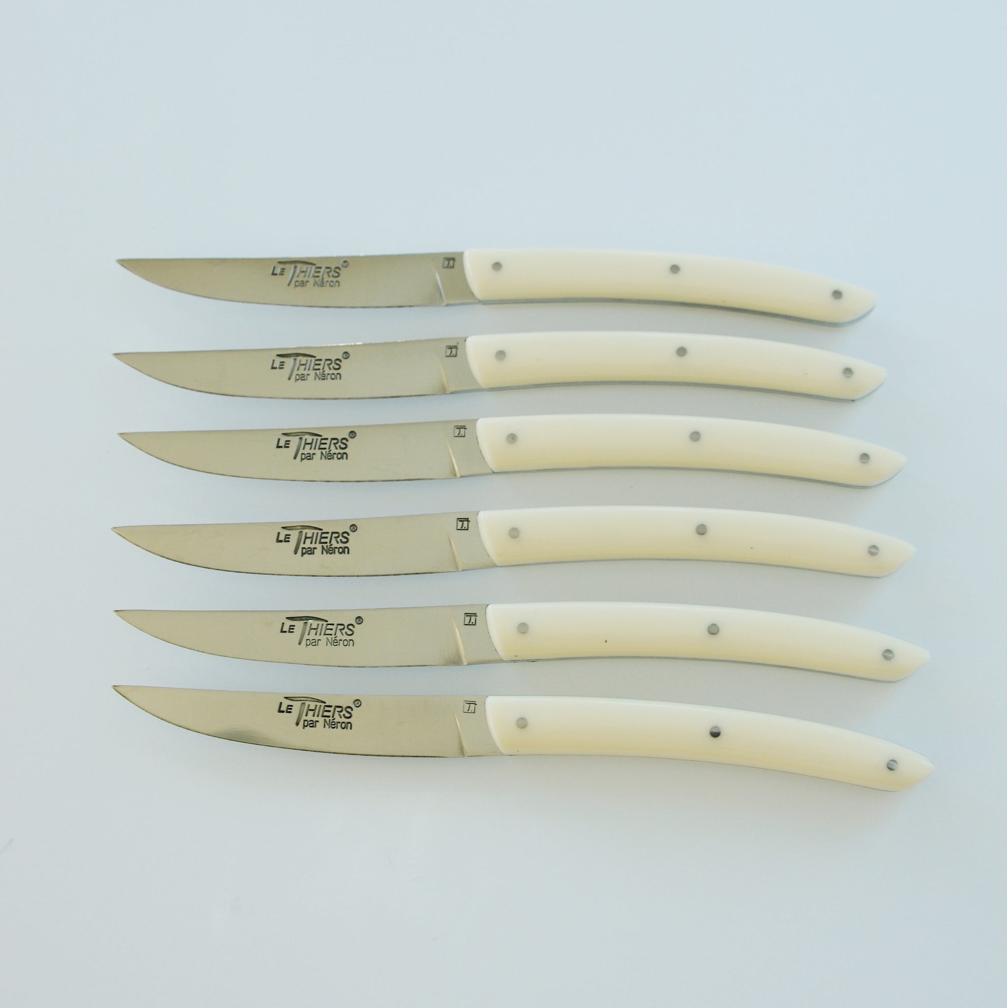 Le Thiers 6 Piece Cream Knife Set in Wooden Gift Box with Acrylic Lid