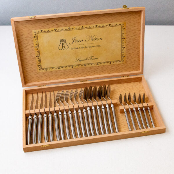 Laguiole 24 Piece Flatware Set, Stainless Steel in Wood Presentation Box