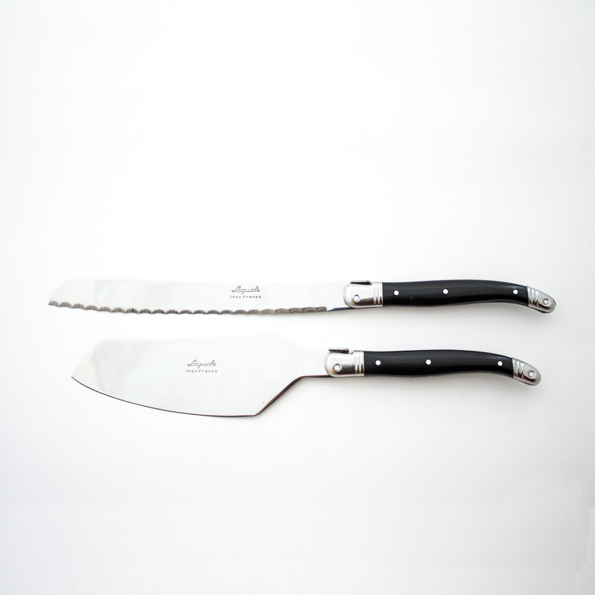 Laguiole Cake Serving Set, Black in Wooden Box