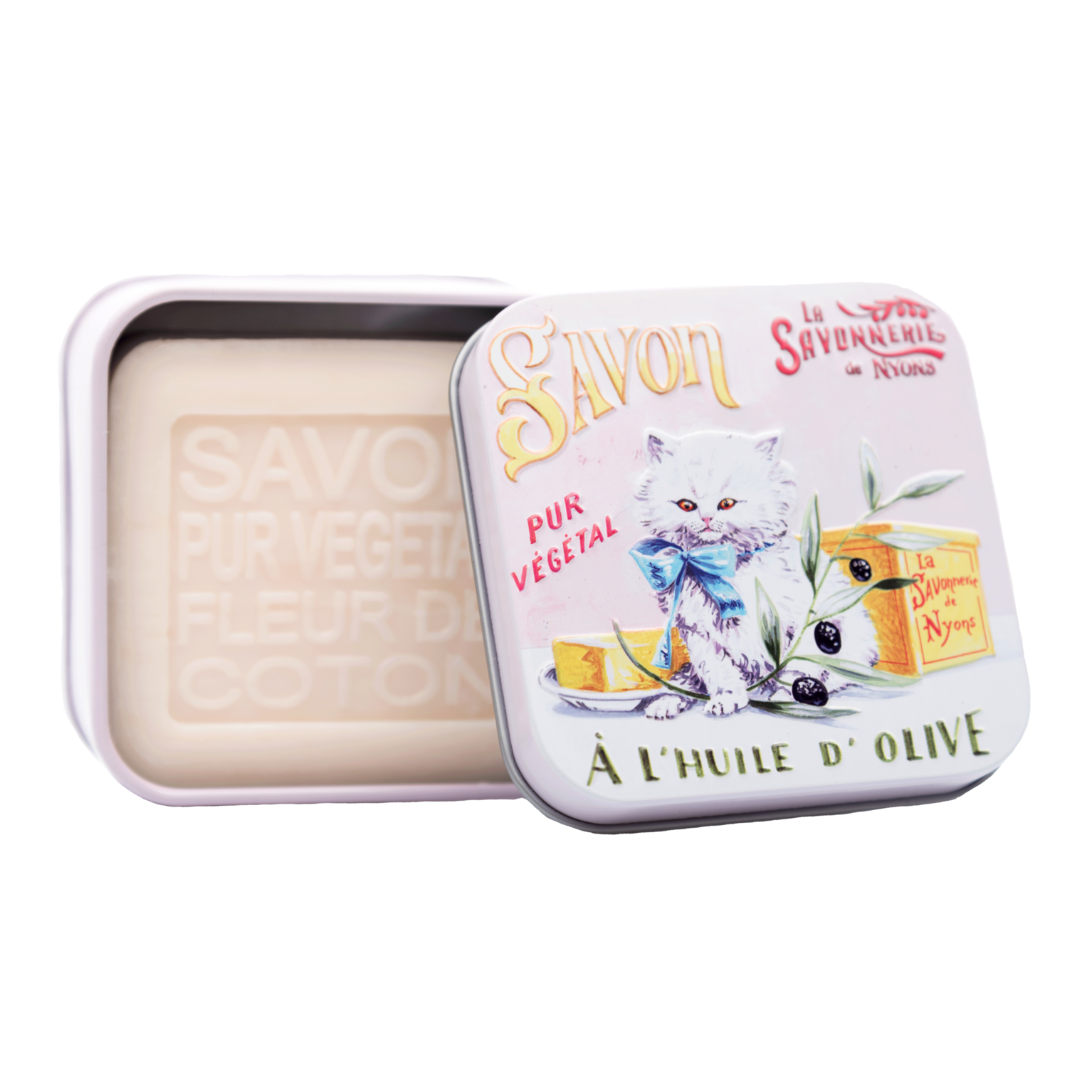 La Savonnerie de Nyons 100g Soap in Tin Box - Cats (Set of 2)