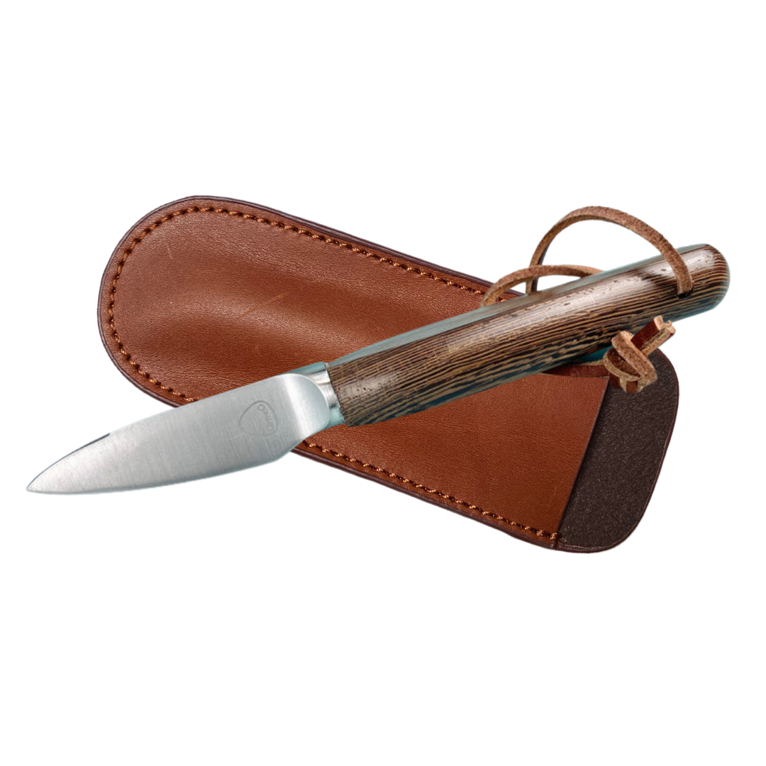 Ecailler Oyster Knife in Leather Pouch — Wenge Handle