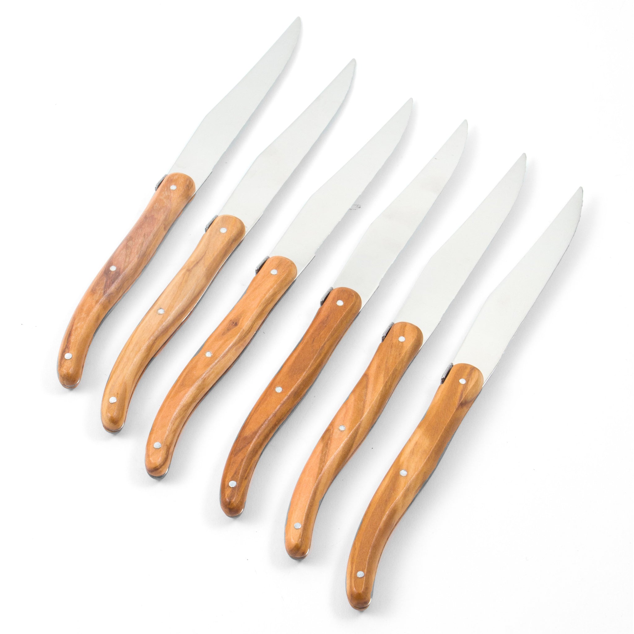 Laguiole 6 Piece Olivewood Knives in Wooden Box - French Dry Goods