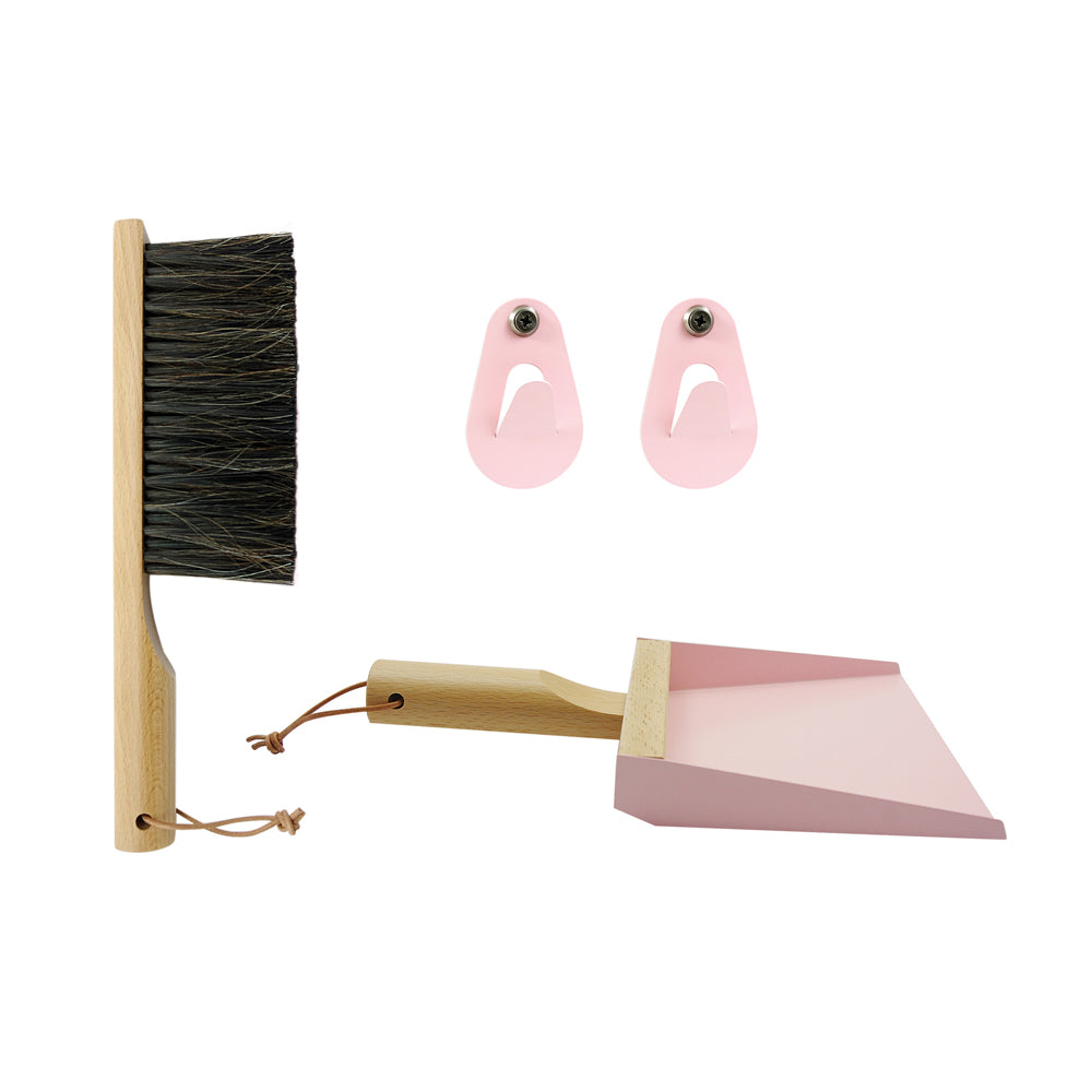 Andrée Jardin Mr. and Mrs. Clynk Light Pink Dustpan & Brush "Coffret" Gift Set Andrée Jardin andree-jardin-mr-and-mrs-clynk-light-pink-dustpan-brush-coffret-gift-set - French Dry Goods