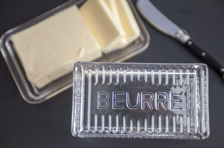Depression Glass Glassware Butter "Beurre" Dish Keeper Storage Serveware French