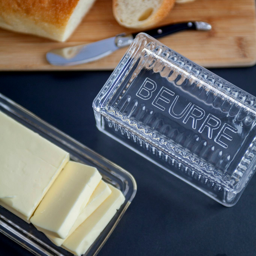 Depression Glass Glassware Butter "Beurre" Dish Keeper Storage Serveware French
