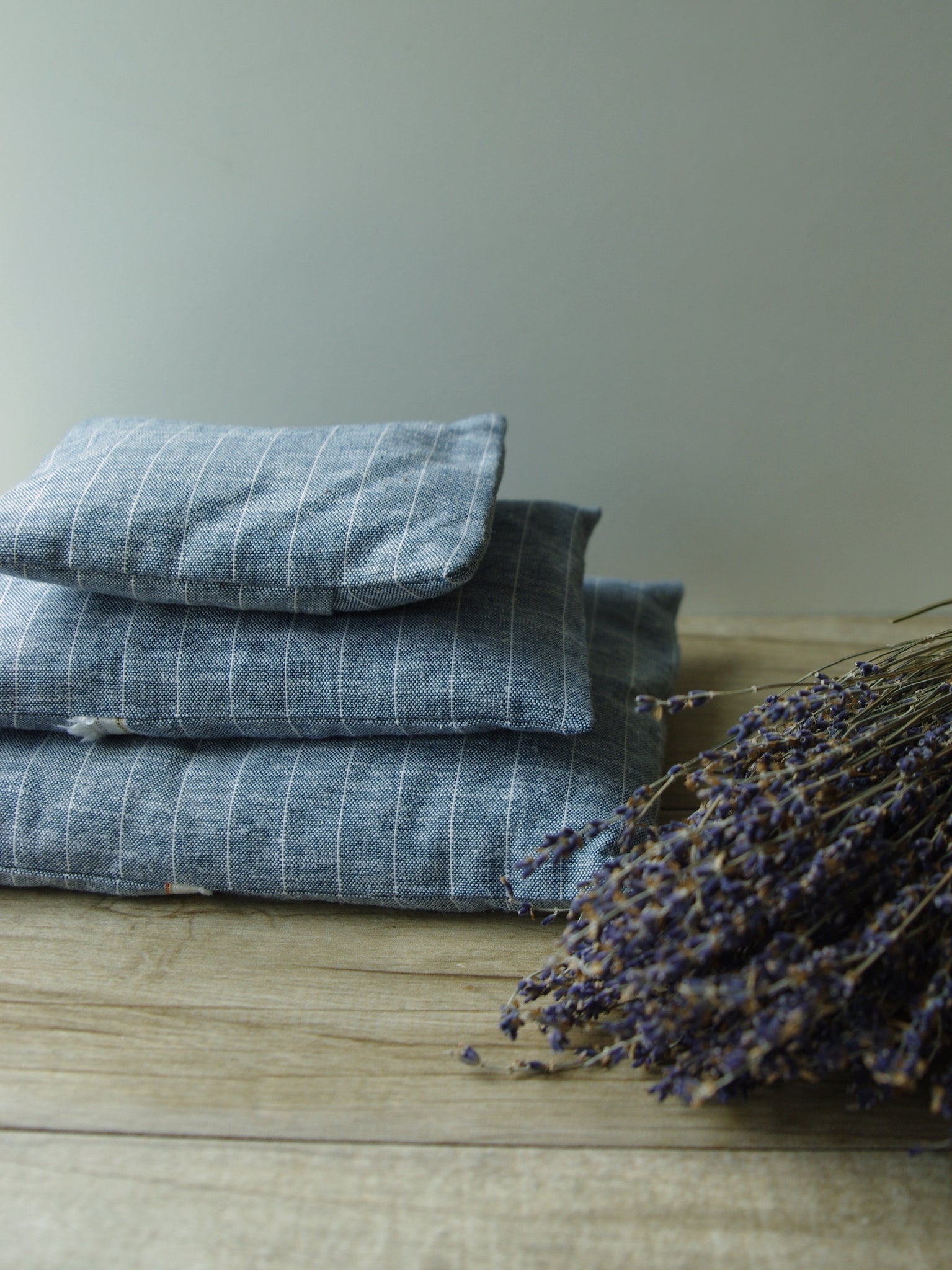 French Lavender Sachet—Blue Striped Linen