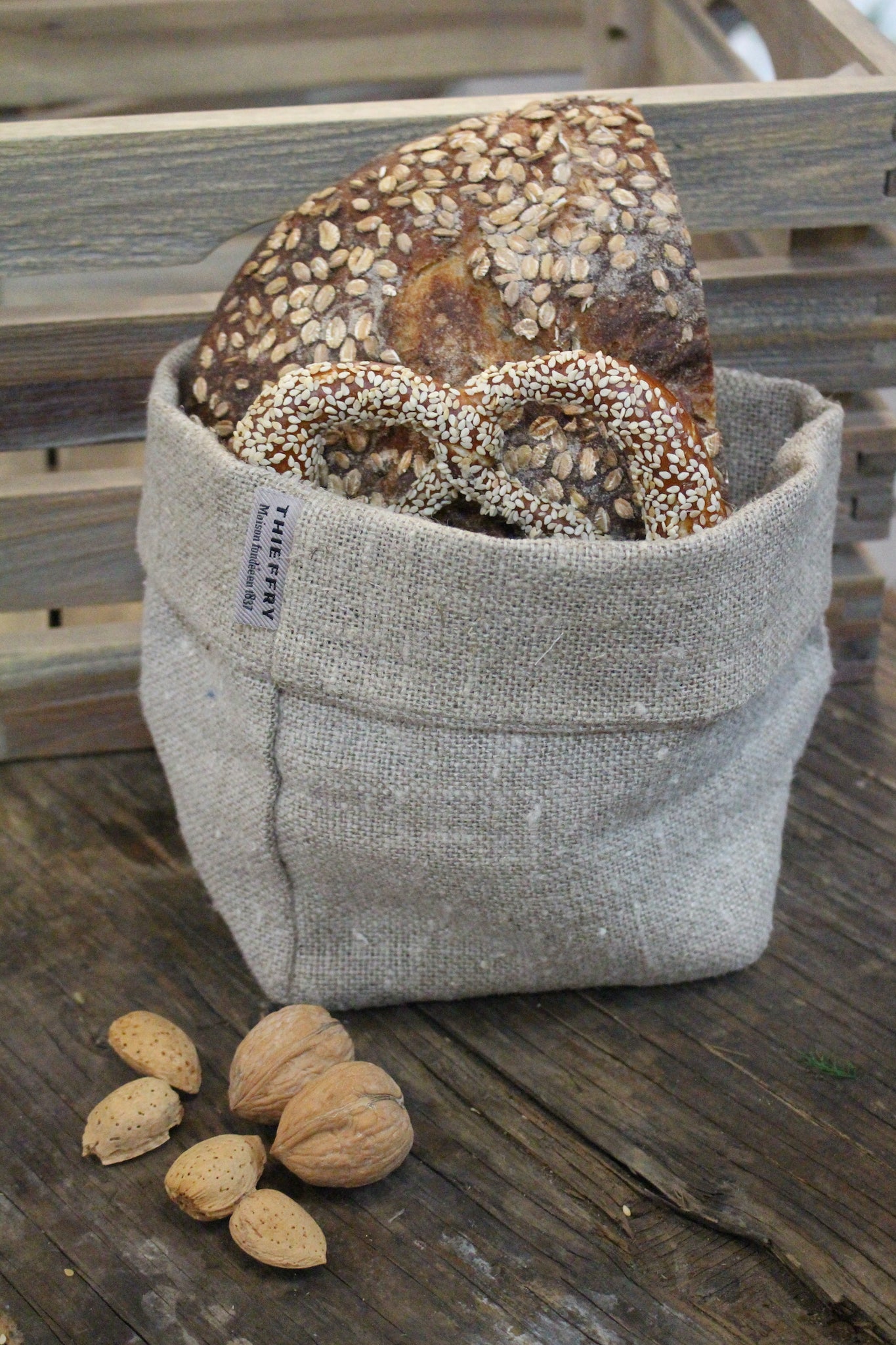 Thieffry Bagatelle Linen Bread Basket