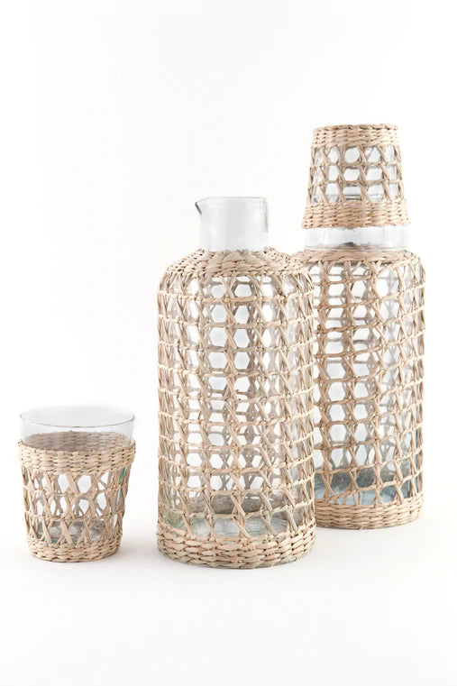 Seagrass Cage Wide Tumbler (Set of 4)