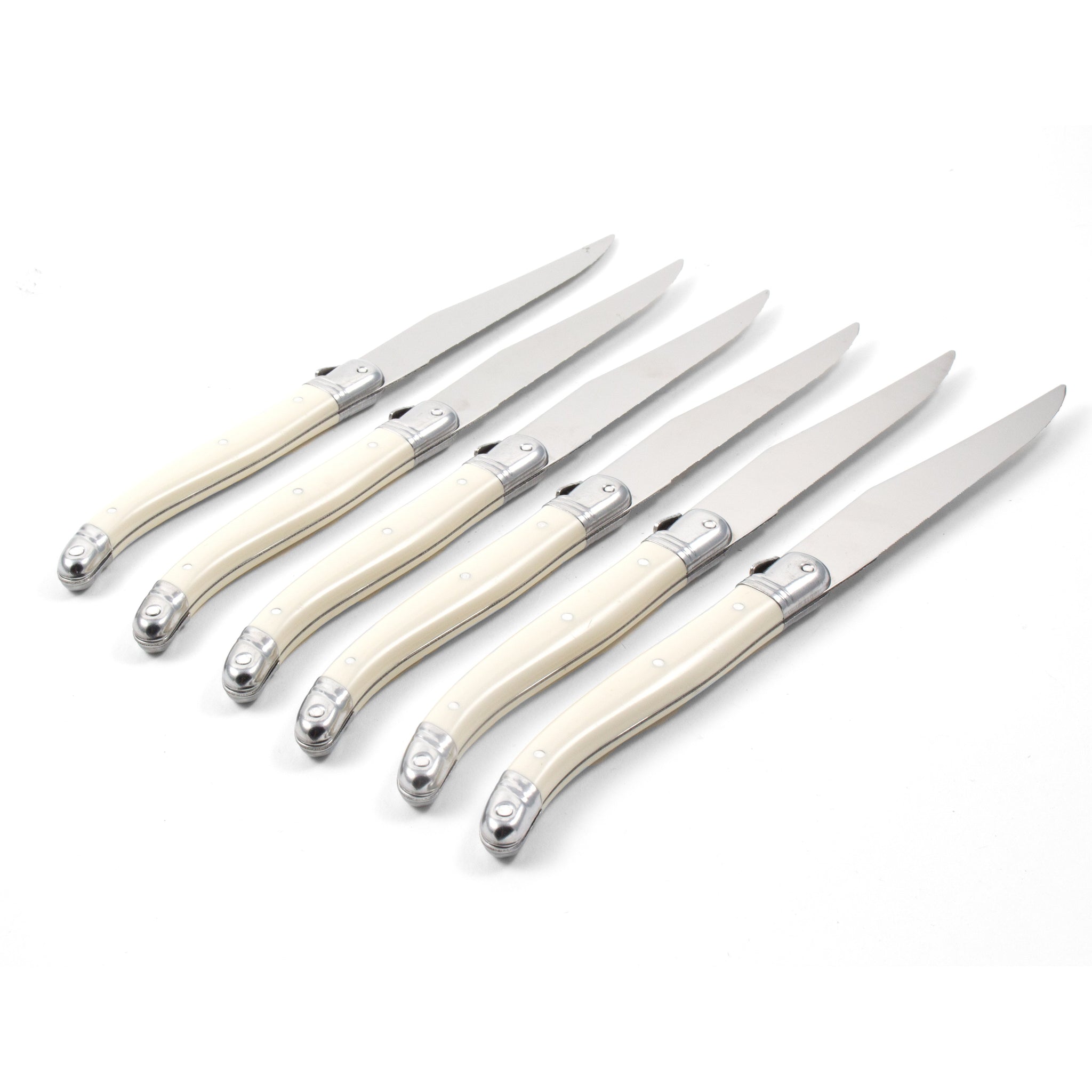 Laguiole 6 Piece Ivory Knife Set in Wooden Box - French Dry Goods