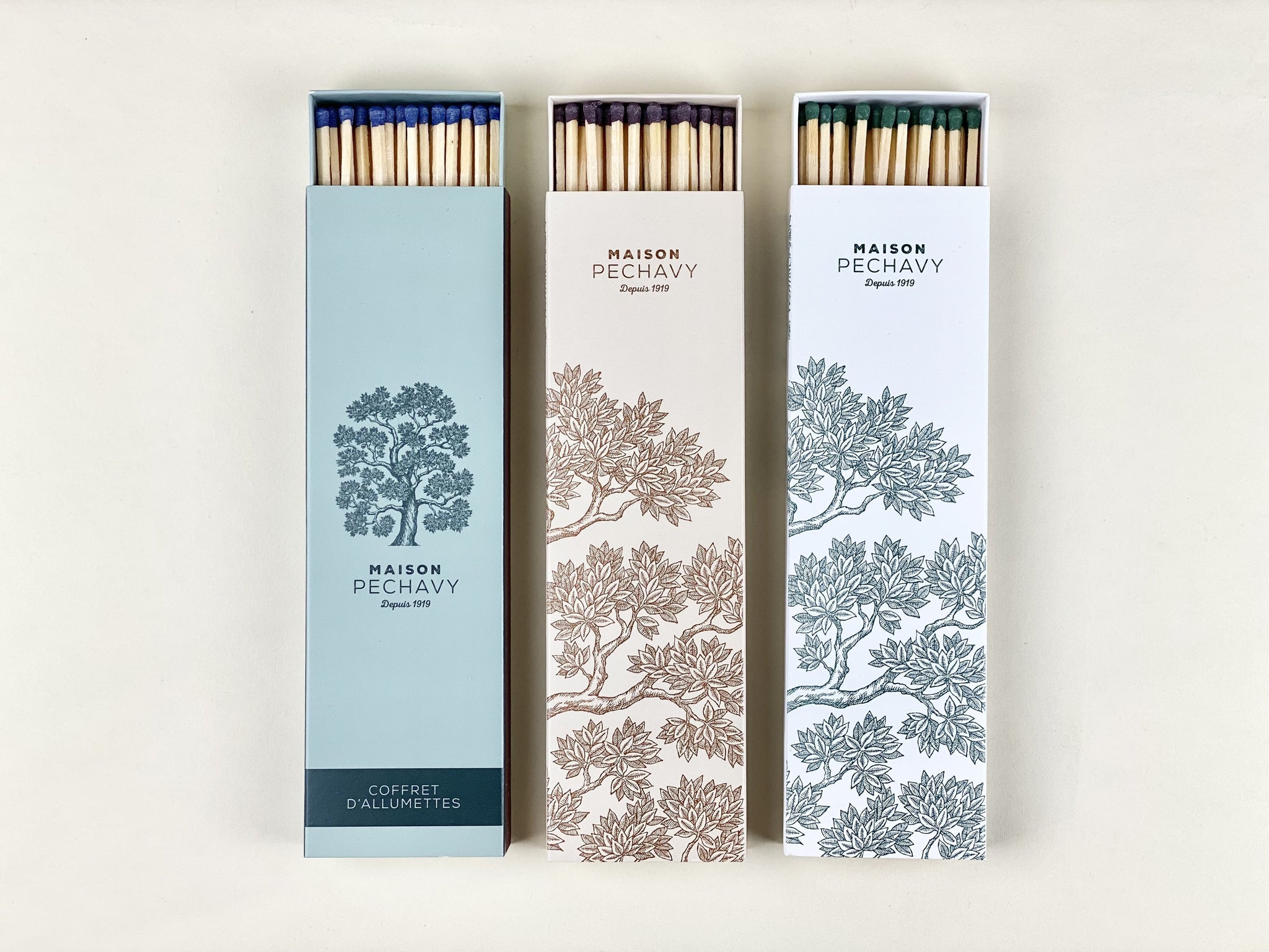 Maison Pechavy Long Matches (White and Lichen) - French Dry Goods