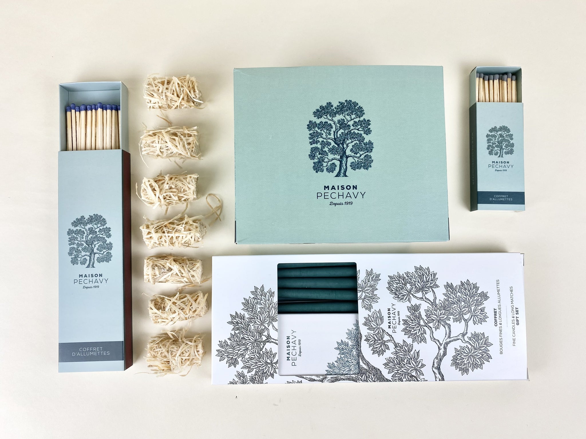 Maison Pechavy Firelighters & Matches (Celadon) - French Dry Goods