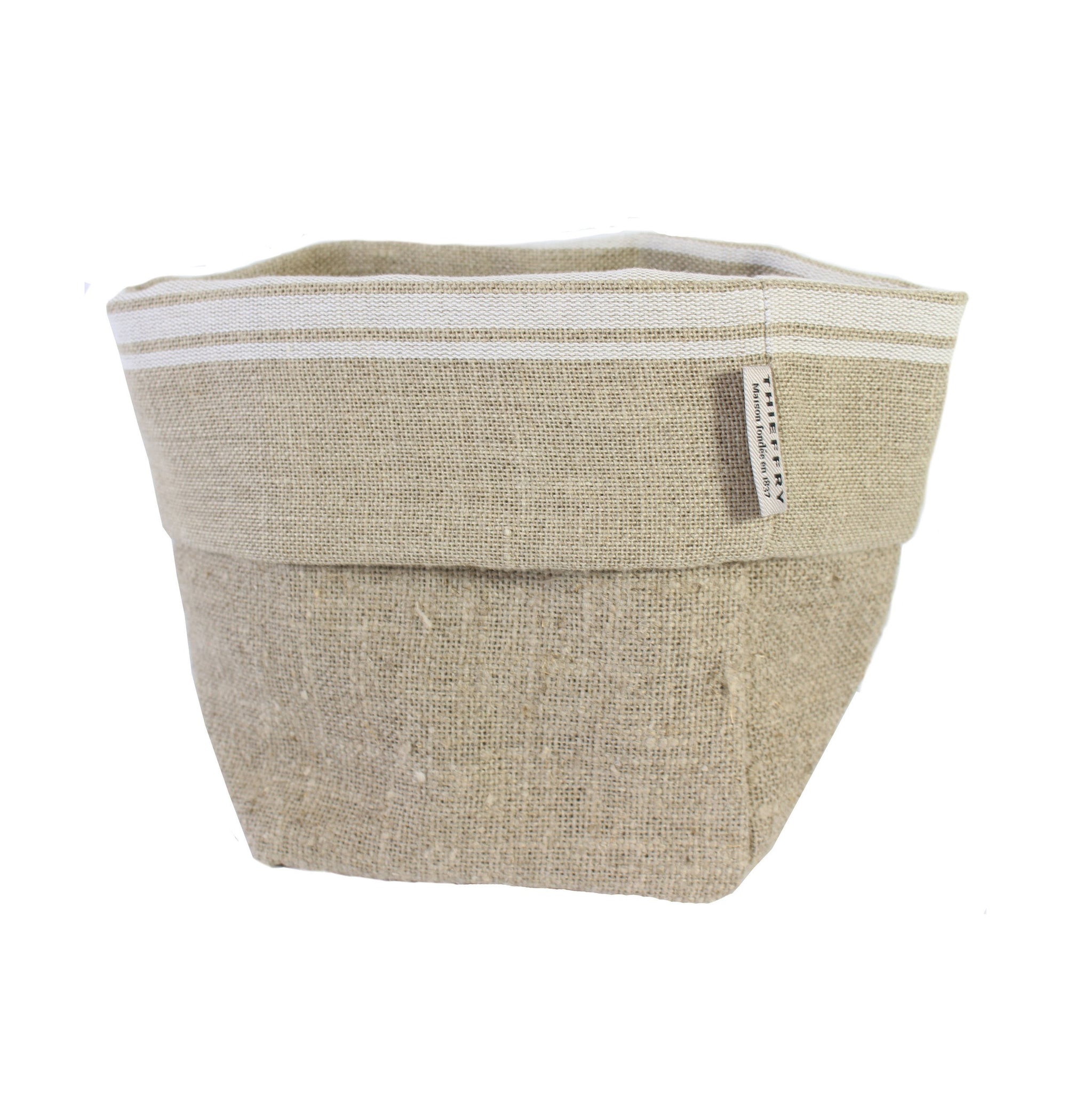 Thieffry White Monogramme Linen Bread Bag - French Dry Goods