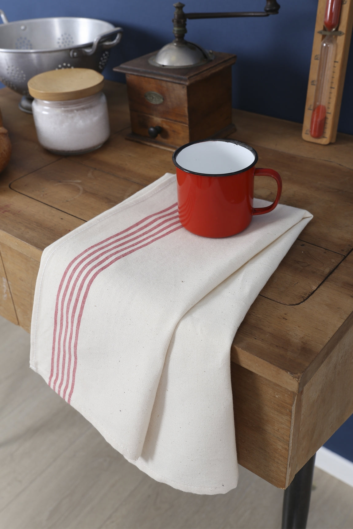 Tissage de L’Ouest Set of 2 Renzo Dish Towels in Red - French Dry Goods