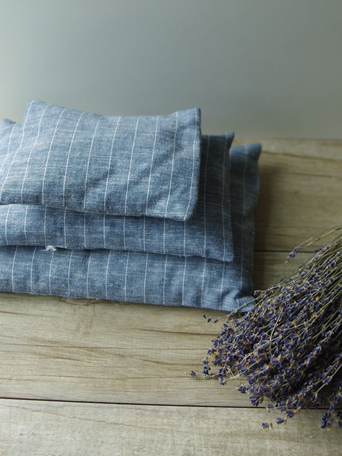 French Lavender Sachet—Blue Striped Linen